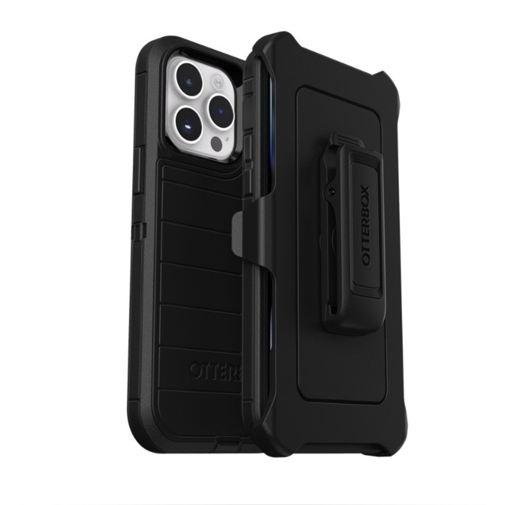 OtterBox iPhone 14 Pro Defender Series Pro Drop+ Shockproof Black Case w/ Clip